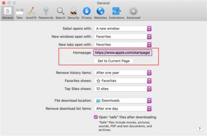 How to change homepage on mac
