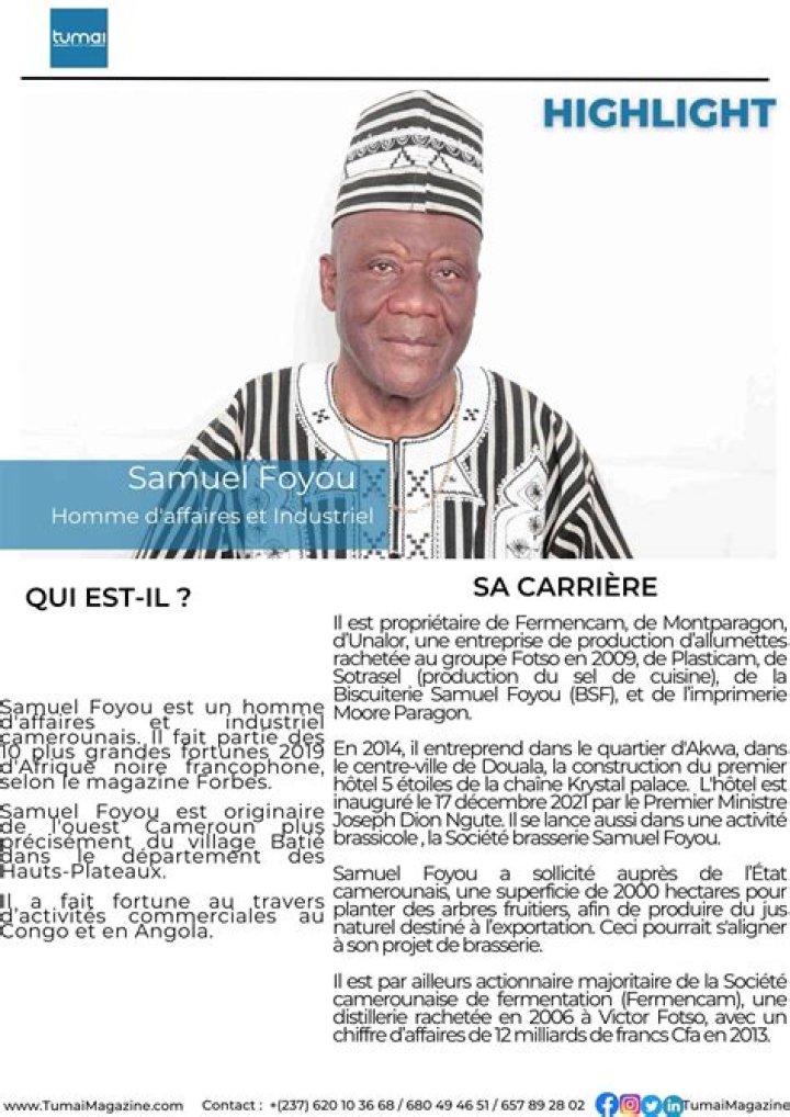 Samuel Foyou’s biography, net worth, fact, career, awards and life story