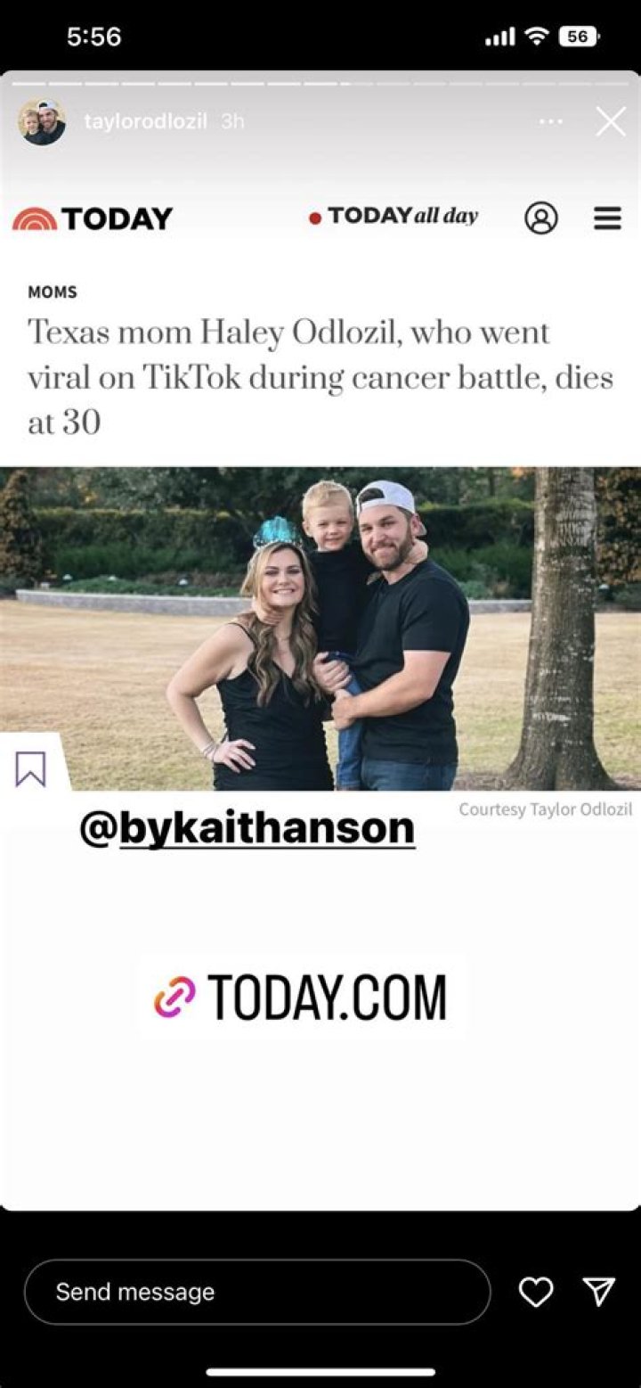 Taylor Odlozil | Death Cause | Wife Haley Odlozil